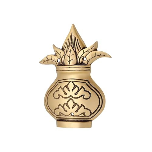 Image of Antique Brass Finish Kalash Shape Door Hanging | Decorative Wall & Door Accent for Home Entrance | Traditional Indian Door Decor | Pooja Room, Main Door, Temple & Festive Decoration
