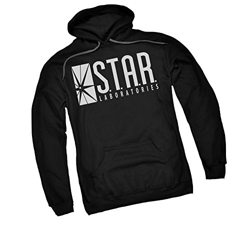 DC Comics S.T.A.R. Labs Logo - CW's The Flash TV Show Adult Hoodie Fleece Sweatshirt, Large Black