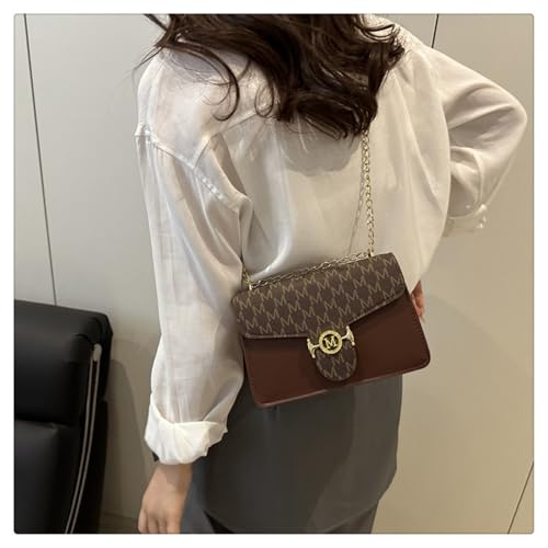 Women's Crossbody Bag Chain Wallet Quilted Shoulder Bags Vintage Print Underarm Bag Square Crossbody Bags Messenger Handbag