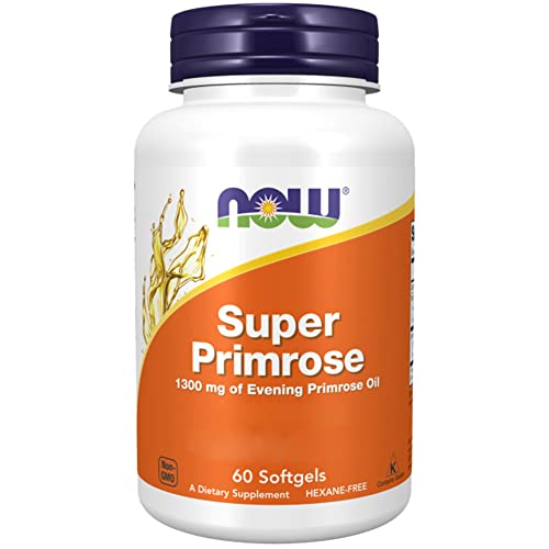 Now Foods, Super Primrose (Aceite de onagra), 1300mg, 120 Cápsulas blandas, Testado en Laboratorio, Sin Soja, Sin Gluten, No GMO