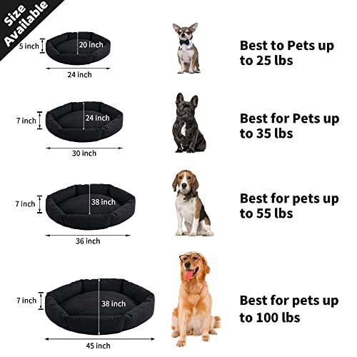 Hombys Chew Proof Dog Bed, Indestructible Dog Bed For Aggressive Chewers, Round Durable Tough Pet Bed, Black Waterproof Orthopedic Dog Pillow Bed For Small Medium Dog/Cat,24”X30”X7” #TOP4