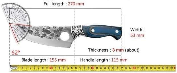 Meat Cleaver, Hand-Forged Boning Butcher's Knife Wood Handle Cleaver Meat Kitchen Knives Chef Slicing Fruit Utility Knives(Onecolor)