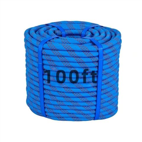 100Ft 1/2 Inch Heavy Duty Climbing Rope,Arborist Rope for Tree Pulling (Blue)