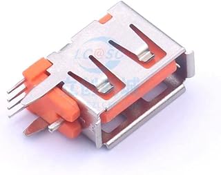 20 Pcs AF10.0 Side Insert Short Body Three Straight Feet Lengthened 1.0 Sided Iron Shell Thickened 1.5PBT Orange Glue USB Connector Plug-in Type-A 906-151A1118D10200
