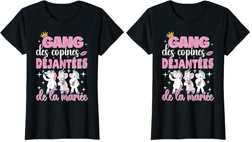 T-Shirt EVJF Gang des Copines Déjantées de la Mariée en Lot de 2