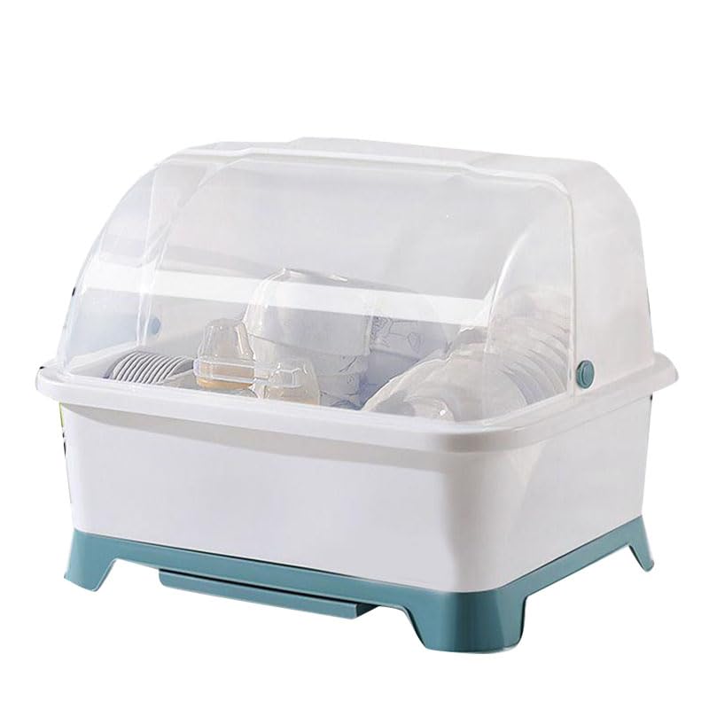 Grille de séchage double couche avec couvercle, égouttoir à vaisselle résistant au stockage de cuisine, boîte de rangement pour côtelettes, support pour séchage