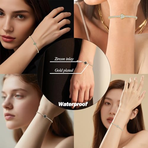 Tennis Bracelets for Women Gold Plated 14K Classic Dainty Cubic Zirconia Bracelet Gift for Women3