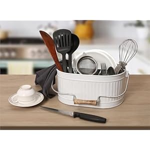 Alpha Living Home Utensil Caddy, Silverware Caddy Party, Silverware Caddy, Picnic Caddy, Flatware Caddy, Paper Plate Caddy, Galvanized Utensil Caddy, Outdoor Utensil Caddy - Grey White Alpha Living Home Utensil Caddy Silverware Caddy Party Silverware Caddy Picnic Caddy Flatware Caddy Paper Plate Caddy Galvanized Utensil Caddy Outdoor Utensil Caddy Grey White