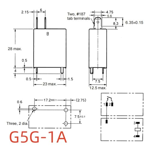 Relais G5G-1A 12VDC 16A boîtier haute résistance 3 broches