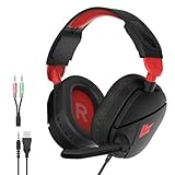 casque gaming ps4 pc Éclairage RGB Vibrant : Rehaussez votre station de combat et créez une atmosphère de jeu cool avec des lumières LED dynamiques alimentées par USB. Dispose d'une prise jack CTIA 3,5 mm largement compatible pour une facilité plug-and-play (Remarque : L'interface USB sert exclusivement à alimenter l'éclairage LED). C'est l'accessoire élégant idéal pour s'assortir à votre rig et améliorer vos performances de streaming.