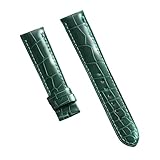 ROUREOX 20mm Weich-Echtlederarmbänder Vintage Ersatzarmbänder Reparaturzubehör für LONGINES CHOPARD Omega-Dunkelgrün