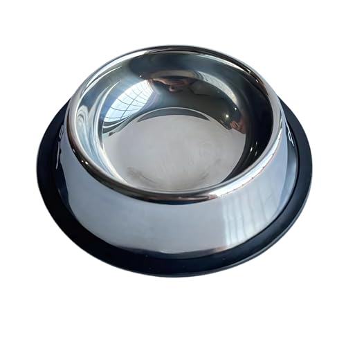 Comedouro Tigela Inox 300ml para Cães e Gatos - Base Antiderrapante - Aço Inox Durável - Fácil de Li