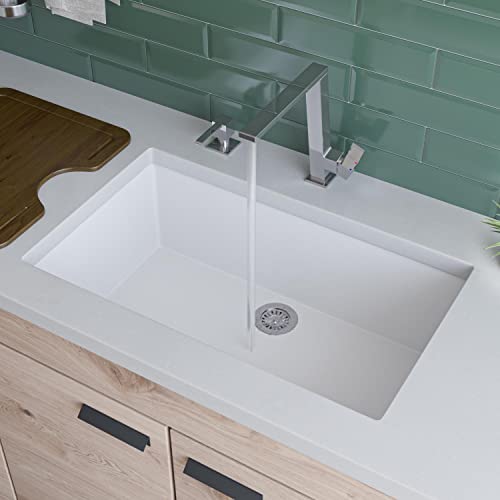 Alfi Brand Ab3020Um-W Undercount Single Bowl Granite Composite Kitchen Sink, 30", White #TOP6