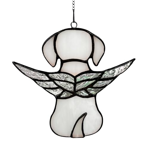 Stained Glass Angel Dog Memorial Gifts for Loss of Dog,Pet Memorial Gifts Suncatcher Ornament for Window Hanging,in Memory of Dog Passing Away Gifts,Pet Sympathy Gifts for Dogs Stained Glass Angel Dog Memorial Gifts for Loss of Dog,Pet Memorial Gifts Suncatcher Ornament for Window Hanging,in Memory of Dog Passing Away Gifts,Pet Sympathy Gifts for Dogs