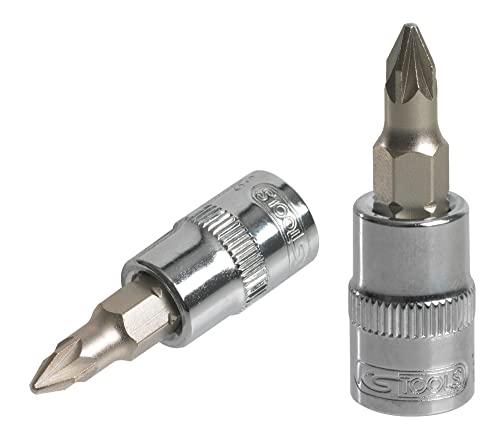 KS Tools 922.1477 Socket 37 mm Ultimate 1/4 "Pozidriv Screwdriver PZ1, Chrome Satiné