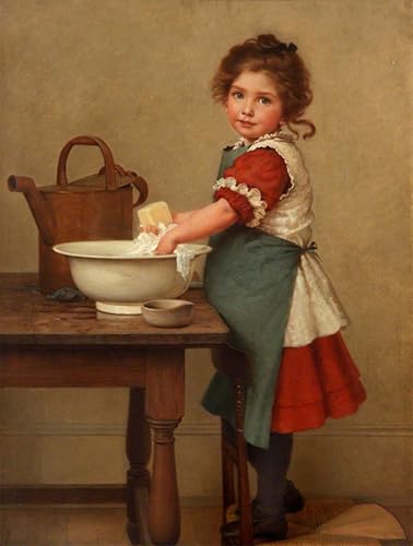 Cuadro en lienzo SERENDIPITP 60x90cm de la pintura Así es como lavamos nuestra ropa