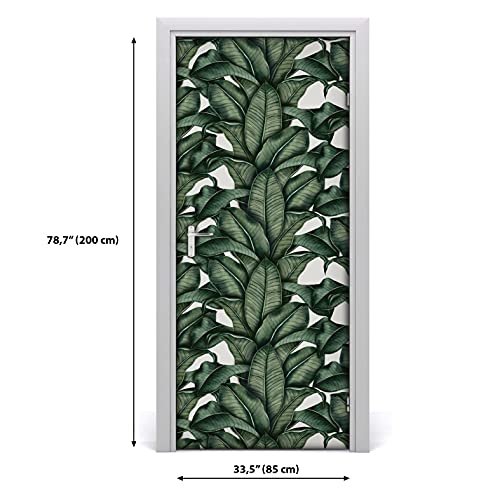 Vinilo para puerta de hojas de plátano autoadhesivo e impermeable de 85x200 cm 3
