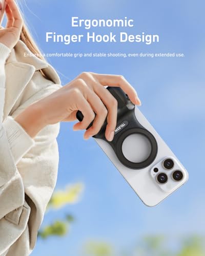 TELESIN Fun Shot Magnetic Phone Camera Grip+ C03 Magnetic Selfie Light Creator Kit Compatible with iPhone Magsafe & Android, Bundle Kit for Selfies/Photography/TikTok/Zoom Calls/Video (Black) - Thumbnail 4