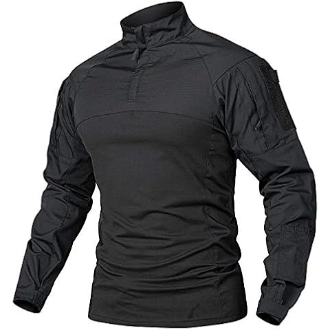 NAVEKULL Men's Tactical Combat Shirt Camo Long Sleeve Military Army Assault Pullover Airsoft T-Shirt Cover
