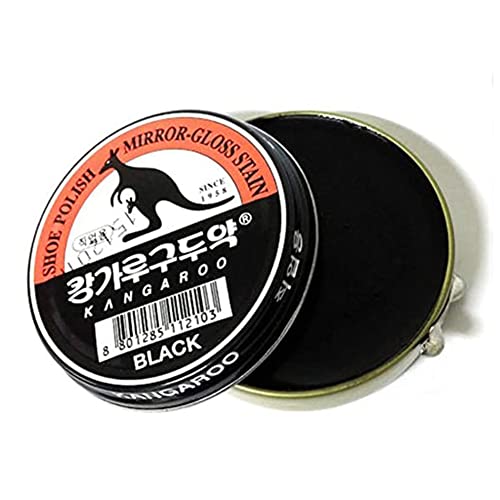 12 pcs of Kangaroo Shoe Boots Polishes Dyes Polishes Mirror-Gloss Stain Shine Wax 40g for Professional, Black Color