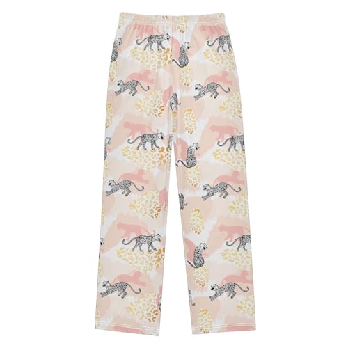 Cheetah Boys Long Pants Soft Trousers Elastic Waist Kids Lounge Bottoms with Pockets S-XL