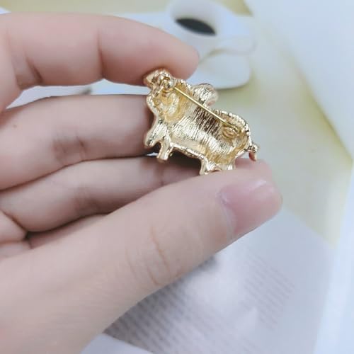 Image of Exquisite Cartoon Pig Cute Brooch Pins Pink Cubic Zirconia Rhinestone Corsage Jewelry Lovely Animal Lapel Pin Clothes Bags Backpacks Jacket Badge Accessories for Women Men Teen Girls Promise Gifts