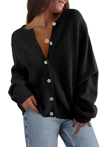 Image of Saodimallsu Womens Cardigan Sweaters Button Down Long Sleeve Knit Outerwear 2025 Trendy Fashion Open Front Outfits