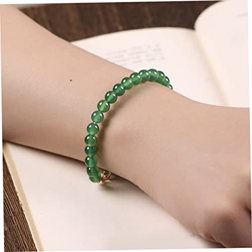 Bracelet de perles vertes en agate véritable, collier chic d'exception