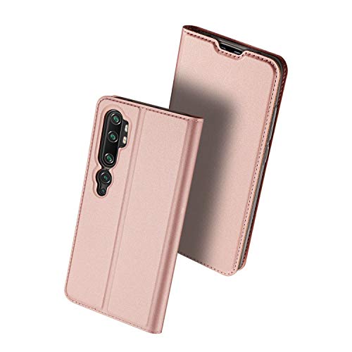 Hülle® PU TPU Flip Case with Card Slot and Stand Function Compatible for Xiaomi Mi Note 10 Pro/Xiaomi Mi Note 10/Xiaomi Mi CC9 Pro(Rose Gold)