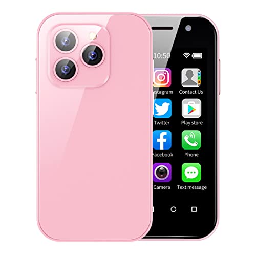 Mini Android-smartphone 3 tums, olåst, dubbel SIM, 64GB (rosa)