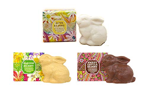 Greenwich Bay Trading Company – Bunny Sculpted Soap Bundle- Garden Bunny + Love Bunny + Sweet Little Bunny