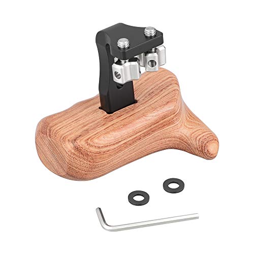 Image of CAMVATE Wooden Handgrip with 1 /4 inch Thumbscrew Connection for Camera Cage Rig (Right Hand)