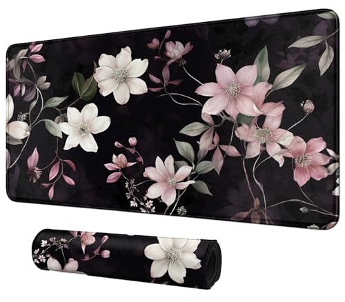 Image of Card Mat for MTG & TCG Playmat,White and Pink Flower