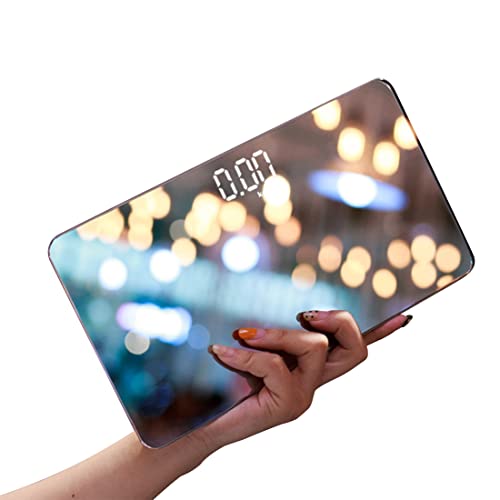 Absdefen ミニ電子はかり 鏡ミラー電子体重計 旅の体重計 ミニスケール強化ガラス 電源自動ON/OFF 180kgまで対応 高精度 安定した 高負荷に耐えられる 耐久性 コンパクトで便利 HDナイトビジョンディスプレイ フル画面はバニティーミラーとして使用可能 隠しスタンドデザイン 切り替え可能なユニット 健康管理 USB充電式 携帯型