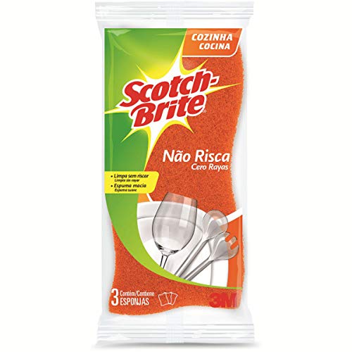 Esponja Não Risca Laranja Scotch-Brite - 3 unidades