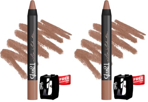 Image of Glam21 Lip Seduction Non- Transfer Crayon Lipstick up to 12 Hours Stay | Lightweight & Longlasting|Creamy Matte | Smudge Proof - 3.6gm| First Kiss | 27 (Pack of 2)