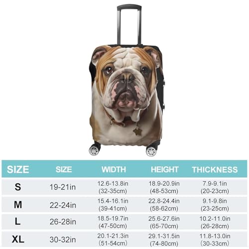 English Bulldog Luggage Covers Tsa Approved Suitcase Cover Elastic Washable Luggage Sleeve Carry on Cover Protector Anti-Scratch Suitcase Protector Fits 19-30 Inch Case(XL)2