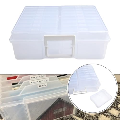 Boîte de rangement pour photos de 10 x 15 cm, récipient transparent en polypropylène avec 16 compartiments, étui à acide avec boucle et poignée, pour organiser des photos, des travaux manuels, le – vue 7