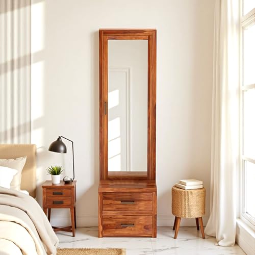 Image of Sheesham Solid Wood Dressing Table for Bedroom with Drawer