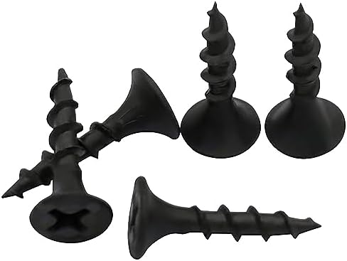 Toofix 3/4 Inch N.6 Coarse Thread Drywall Screw, Sharp Point, Black, 2 Bugle Head Phillips Drive, 1 Lb. Ideal Screw for Drywall Sheetrock, Wood, and More, 400 Screws