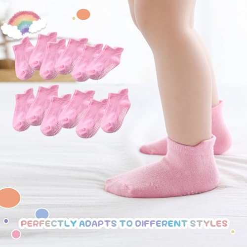 image for Aroveea Baby Toddler Socks Grip Non Slip Boys Girls Cotton 12 Pack for