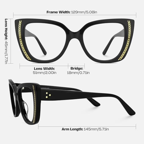 Image of Zeelool Non-prescription Clear Lens Eyeglasses for Women Thick Cat Eye Frame Eyewear JGA158456