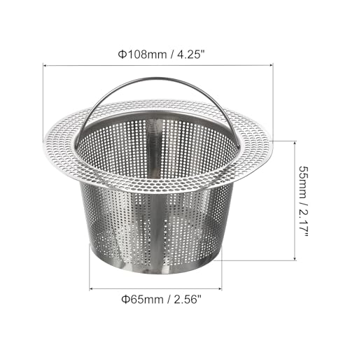 Colador de fregadero de acero inoxidable uxcell 4.25 pulg miniatura 2