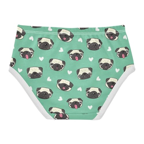 Little Girl Underwear Toddler Panties Kids Undies Pug Dog Soft Cotton Briefs 2T-8Y2