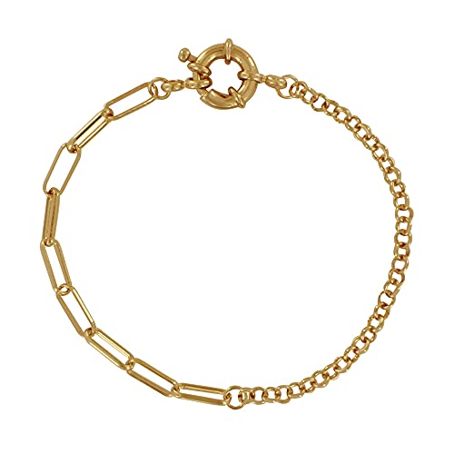Bracelet plaqué or mailles jaseron et cheval Les Poulettes – Bijou femme ajustable