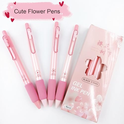 4 bolígrafos de gel retráctiles color rosa con tinta negra miniatura 6