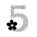 Hosaire Brooch Pin Number Five Pin Brooch Corsage Scarf pin Rhinestones Breastpin for Wedding/Banquet/Bouquet