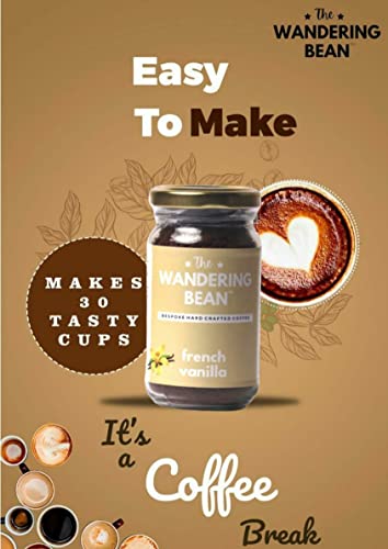 Image of The Wandering Bean French Vanilla Instant Coffee | Rich & Smooth Blend | 60g Jar | Premium Gifting Hamper for Coffee Lovers | Festive Gift | Instant Coffee Powder