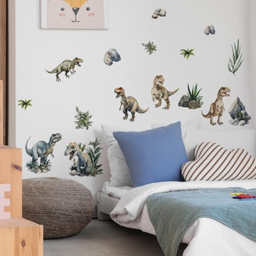 Vinilo decorativo de pared Dinosaurio T-Rex Acuarela Achang miniatura 3