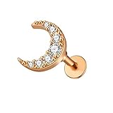 Produktinformationen: Verfügbar in Gold, Silber und Rotgold | Chirurgenstahl 316L | Dicke: 16 Gauge (1,2 mm) | Stablänge: 6MM | Menge: 1 Stück | Kostenloser Versand